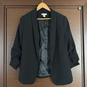 H&M Black Shawl Collar Blazer with cinched sleeves